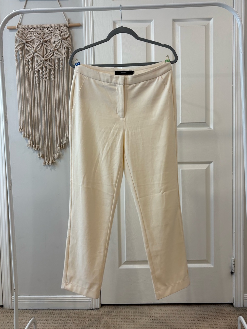 Vero Moda Cream Straight-Leg Cropped Trousers